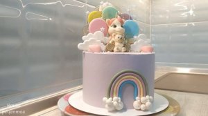 Как украсить торт на детский День рождения / Оформляем торт для девочки