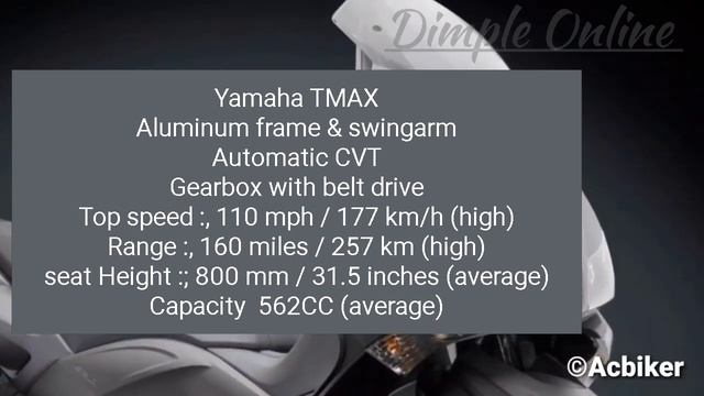 Yamaha TMaX Scooter , 562CC capacity of engine with Dimple Online смотреть онлайн