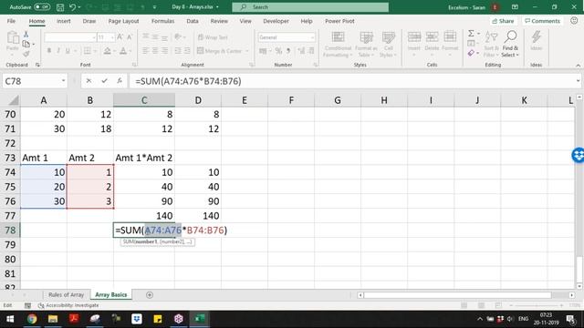 9 Array Formulas - Full Ms-Excel Course - CA Saran Kumar U смотреть онлайн