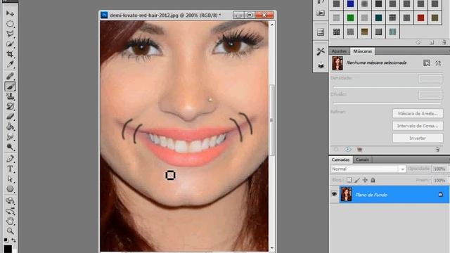 Como criar efeito de boca costurada no photoshop cs5 Vídeo Aula смотреть онлайн