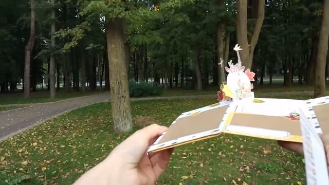 Осенний лесной миник из одного скраплиста