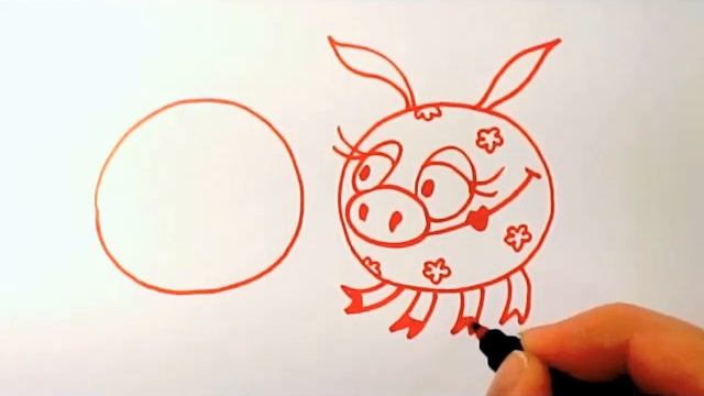 Веселые поросята. 3 поросенка . Нарисуй свинью! свин смотреть онлайн