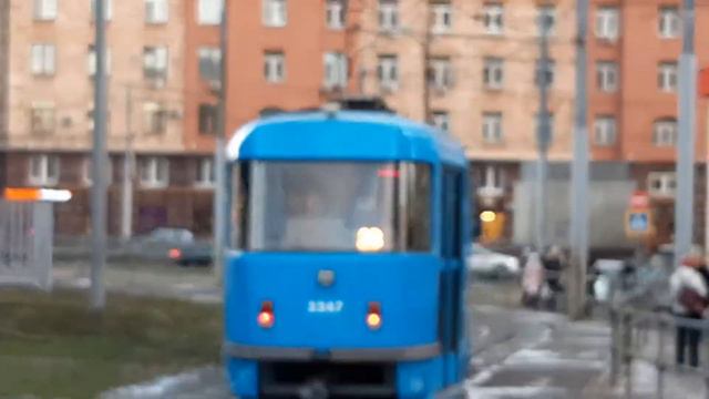 Трамвай Татра-Т3 (МТТА) борт 3347 по маршруту 28 смотреть онлайн