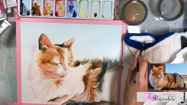 Paint #WithMe this Calico Cat with Watercolors смотреть онлайн