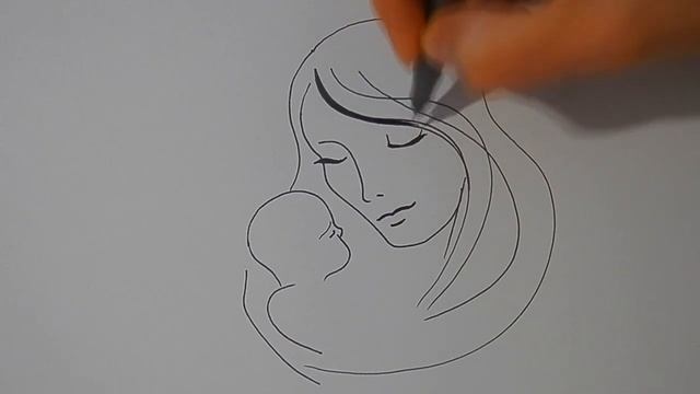 Рисуем МАМУ С МЛАДЕНЦЕМ, РИСУНКИ К ДНЮ МАТЕРИ/972/Draw a MOTHER WITH a BABY смотреть онлайн