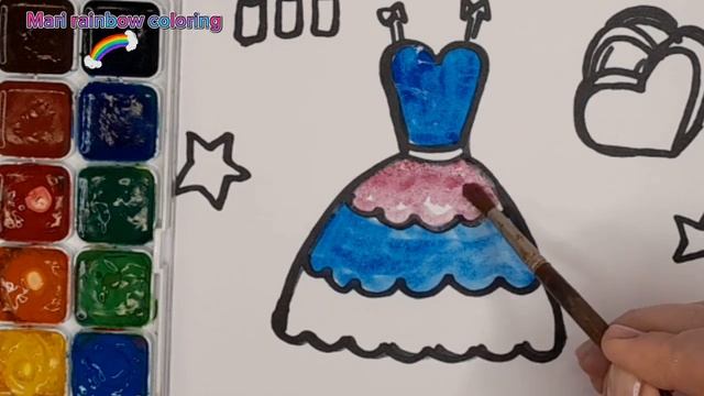 Рисунок и Раскраска ?? Платье Принцессы для детей. #drawing смотреть онлайн