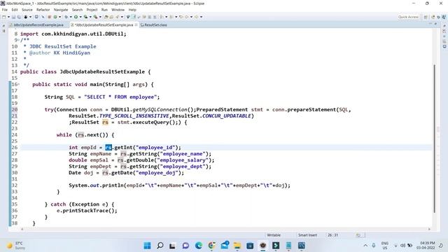 Updatable Result Set in JDBC | Update a Row Using an updatable ResultSet in JDBC | KK HindiGyan смотреть онлайн