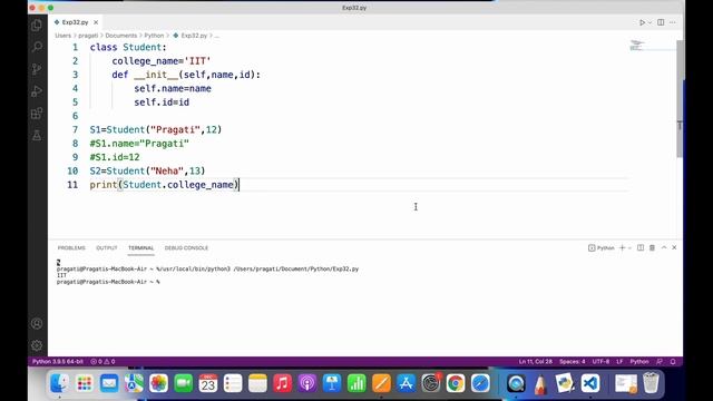 Class variable and instance variable in Python | Python Tutorials For Beginners In Hindi #47 смотреть онлайн
