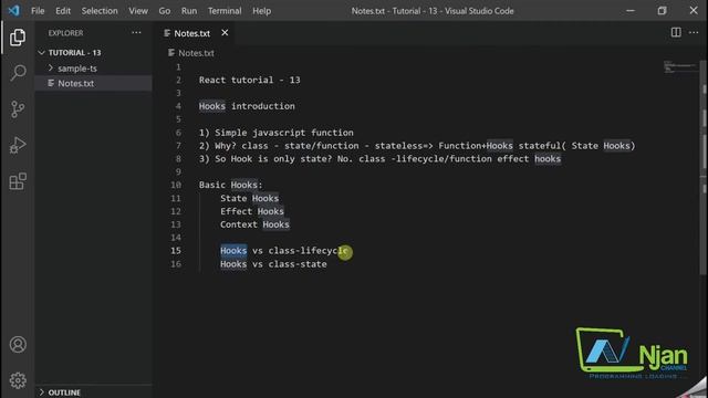 ReactJS | Hooks | Introduction | Basic of React | Tamil Tutorial | NJan channel | Tutorial - 13 смотреть онлайн