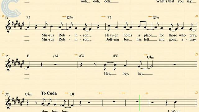 Baritone Saxophone - Mrs. Robinson - Simon & Garfunkel - Sheet Music, Chords, & Vocals смотреть онлайн