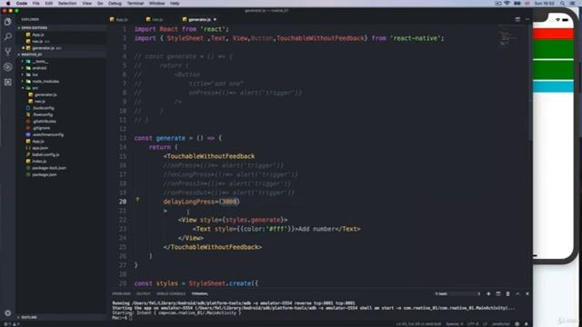آموزش React Native - دکمه ها و touch events смотреть онлайн