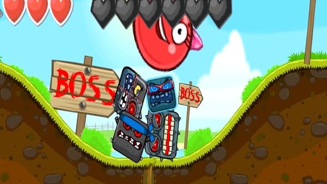 Красный Шар гигант давит своих врагов и сражается против боссов квадратов. игре про Red Ball 4 смотреть онлайн