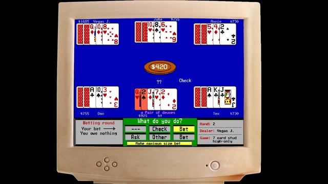 7 CARD STUD (1991) - Dos Games смотреть онлайн