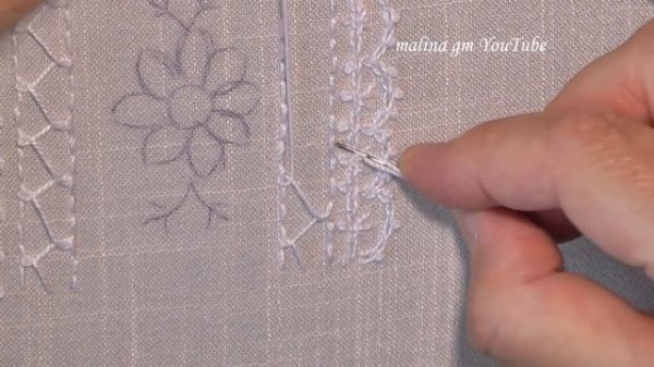 White work | Lace border line | simple stitches | Border Embroidery