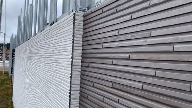 Отделка забора панелями Nichiha и внешний угол