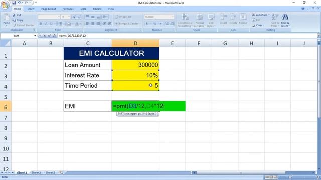 How to Calculate Loan EMI in Microsoft Excel | Loan EMI Calculator in Excel смотреть онлайн