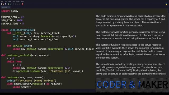 Python Specials #12 Single-Server Queueing System Simulation смотреть онлайн