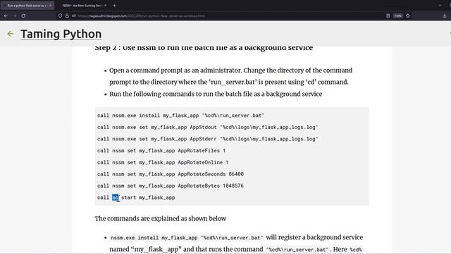 Python Flask server as a windows background service using nssm смотреть онлайн
