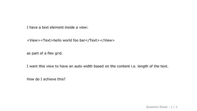 CSS : React Native: "Auto" width for text node смотреть онлайн