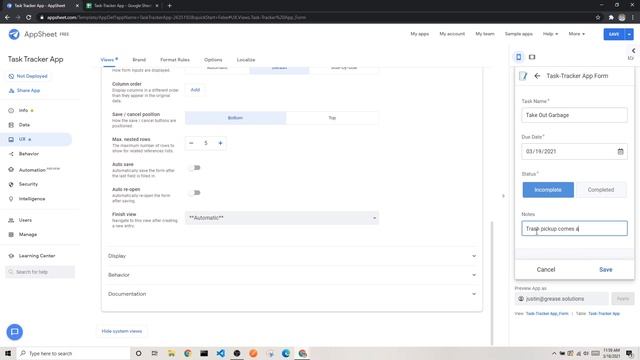 Automated Task Tracker App - AppSheet Tutorial for Beginners смотреть онлайн