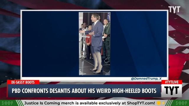 Desantis Confronted About His High-Heeled Boots on Podcast смотреть онлайн