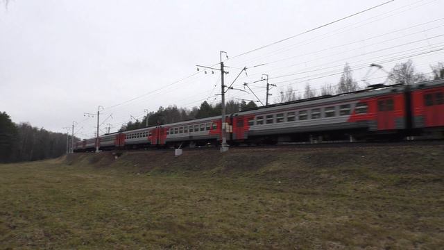 Электропоезд ЭД4МК-0029 перегон Внуково - Солнечная смотреть онлайн