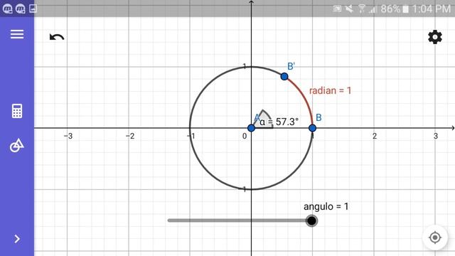 ?CÍRCULO TRIGONOMETRICO. SENO Y COSENO. EL RADIAN. Geogebra en el celular. смотреть онлайн