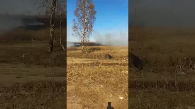 Горит поле около с. Тимофеевка под Тольятти