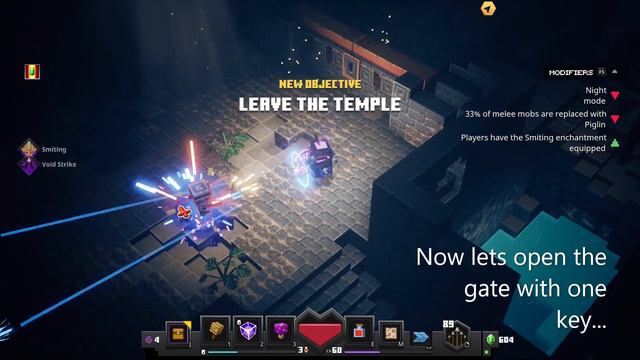 Completing a level with the key golem | Minecraft Dungeons смотреть онлайн