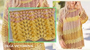 297 АЖУРНЫЙ ВОЛНИСТЫЙ УЗОР СПИЦАМИ Вязание Узоры спицами