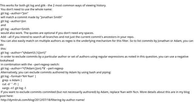 How can I view a git log of just one user's commits? смотреть онлайн