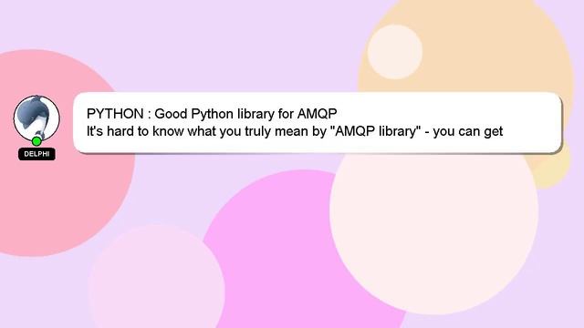 PYTHON : Good Python library for AMQP смотреть онлайн