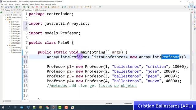 List ArrayList de Objetos en JAVA metodos add size get recorrer lista foreach PARTE 1/2 смотреть онлайн