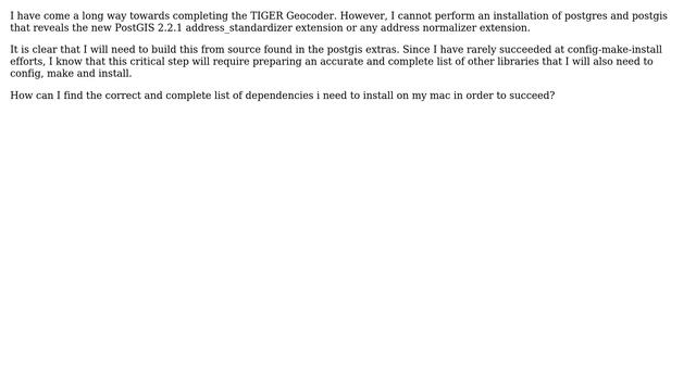 Building PostGIS address_standardizer extension formerly known as PAGC address normalizer on Mac? смотреть онлайн