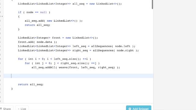 CTCI 4.9 BST Sequences - Java смотреть онлайн