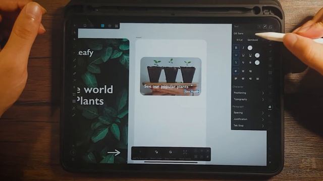 Affinity Designer iPad - Plant Mobile App Design смотреть онлайн