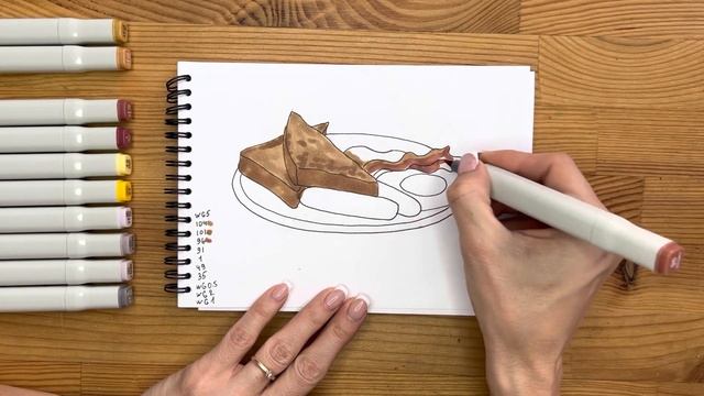 Как нарисовать завтрак карандашом и скетч маркерами | Рисунок для детей, поэтапно и легко смотреть онлайн