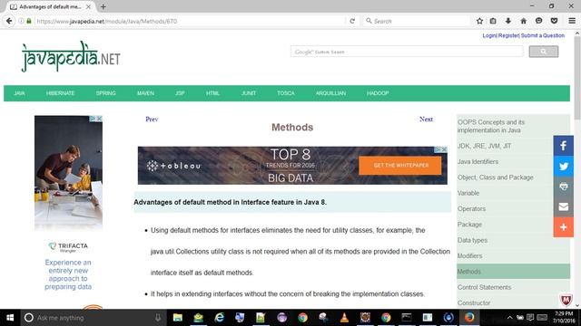 Advantages of default method in Interface feature in Java 8.
| javapedia.net смотреть онлайн