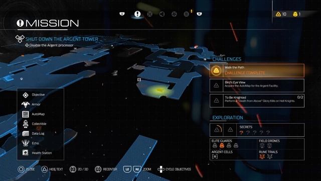 Doom 2016 - Argent Facility: Secret Found ''Bird's Eye View'' Automap Challenge Completed Gameplay смотреть онлайн