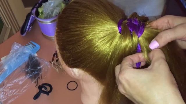 Как сделать хвост с лентой? Подробное объяснение смотреть онлайн