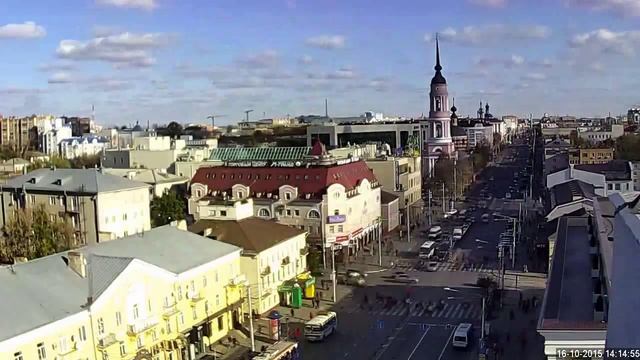 Калуга. Ул.Кирова, день за 5 минут (с 10 до 19) смотреть онлайн