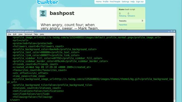 BASH Lesson tutorial - Use cURL to post to Twitter смотреть онлайн