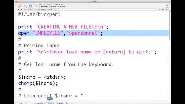 Perl: Creating Files смотреть онлайн