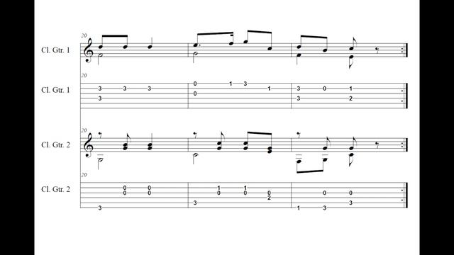 SUR LE PONT D'AVIGNON, French Folk Song, arranged for two guitars with tab смотреть онлайн