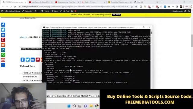 FFMPEG Command to Apply Diagonal & Split Transition Effect Between Videos Using xfade Filter смотреть онлайн