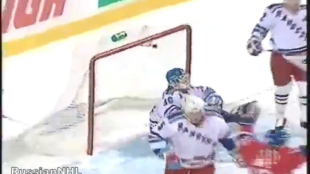 Valeri Bure sets up two goals for Vinny Damphousse vs Rangers (16 mar 1996) смотреть онлайн