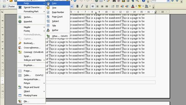 Open Office How to Insert Page Numbers. смотреть онлайн