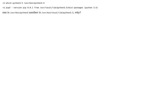 Why python3 address is different between the 2 instructions in Ubuntu? смотреть онлайн