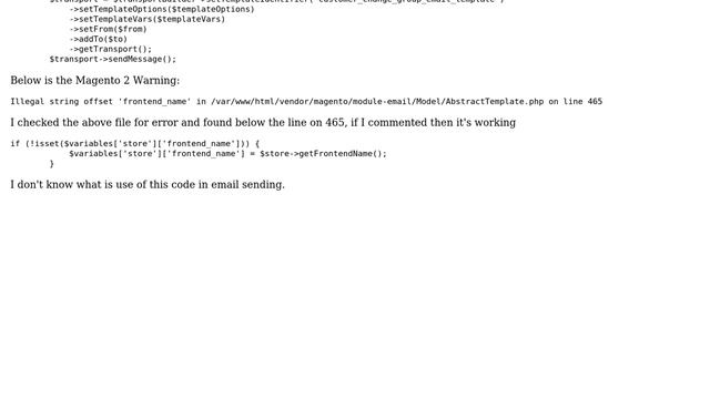 Email sending error: magento 2 Warning: Illegal string offset 'frontend_name' in... смотреть онлайн