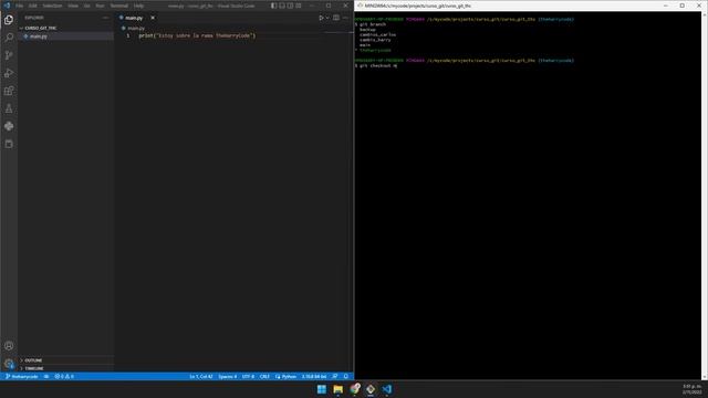 Curso de Git | Como Ver, Crear y Cambiarnos de Ramas Usando git branch y git checkout смотреть онлайн